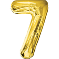 Shape Number 7 Gold Helium-Filled Balloon