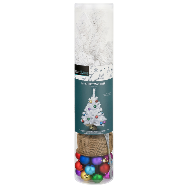 Smart Living Holiday Ornaments White Christmas Tree 18 Inch