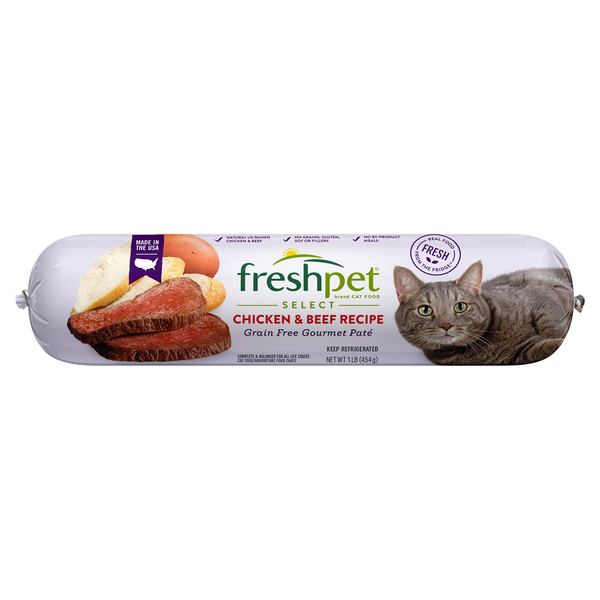 Freshpet Select Grain Free Pate Chicken & Beef Refrigerated Cat Food
