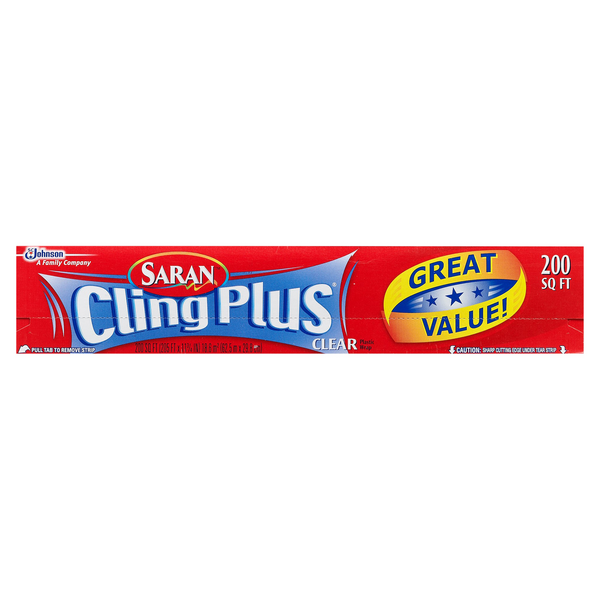 Saran Wrap Cling Plus Clear Plastic Wrap