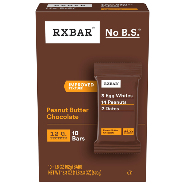 RXBAR Peanut Butter Chocolate 12g Protein Bars - 10 ct