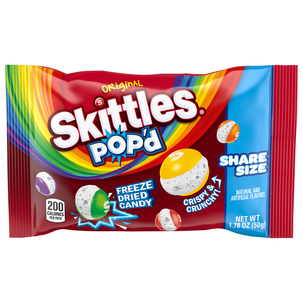 Skittles POP'd Original Freeze Dried Candy Share Size