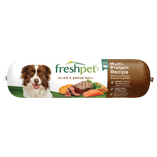 Freshpet Multi-Protein Chicken Beef Egg Slice/Serve Refrigerated Dog Food
