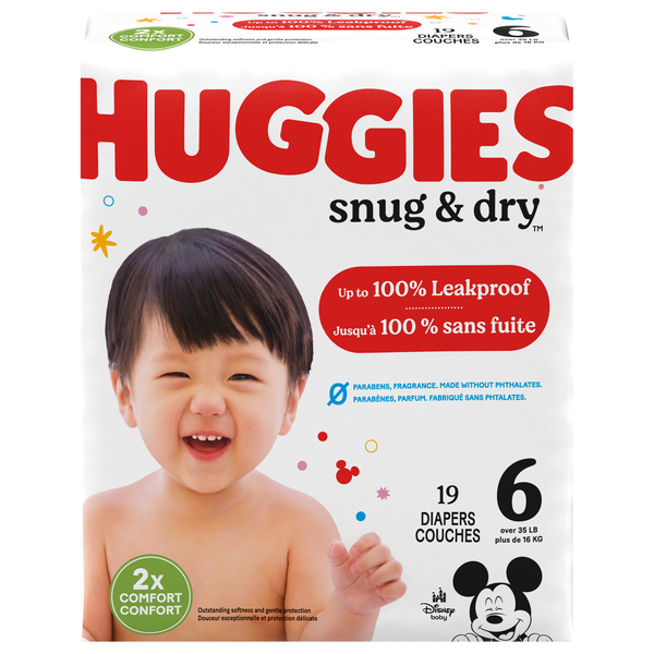 Huggies Snug & Dry Size 6 Baby Diapers 35+ lb
