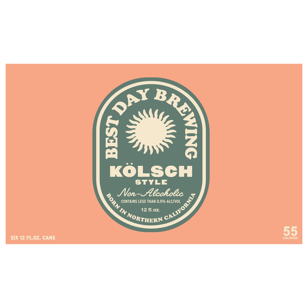 Best Day Brewing Non-Alcoholic Kolsch Style Beer - 6 pk