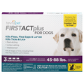 TevraPet FirstAct Plus for Dogs Flea & Ticks Prevention 45-88 lbs - 3 ct