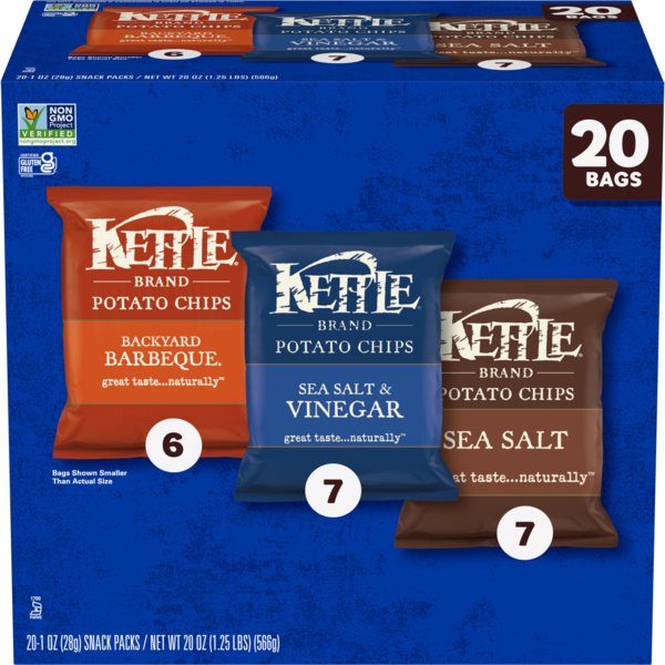 Kettle Brand Potato Chips Variety Pack - 20 ct