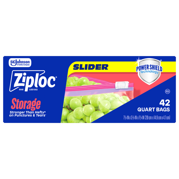 Ziploc Slider Quart Storage Bags