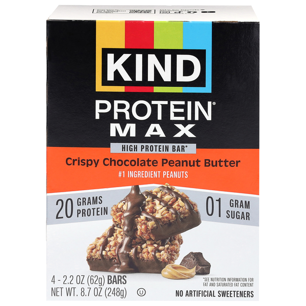 KIND Protein MAX Crispy Chocolate Peanut Butter 20g Protein Bars - 4 ct