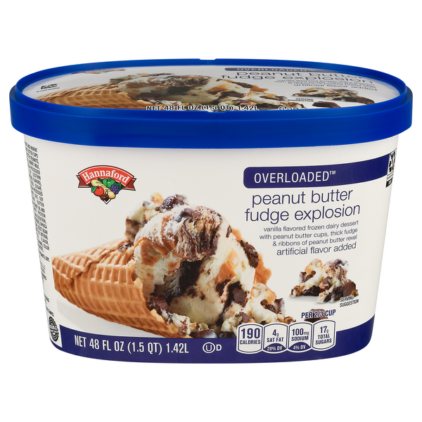 Hannaford Overloaded Peanut Butter Fudge Explosion Frozen Dairy Dessert