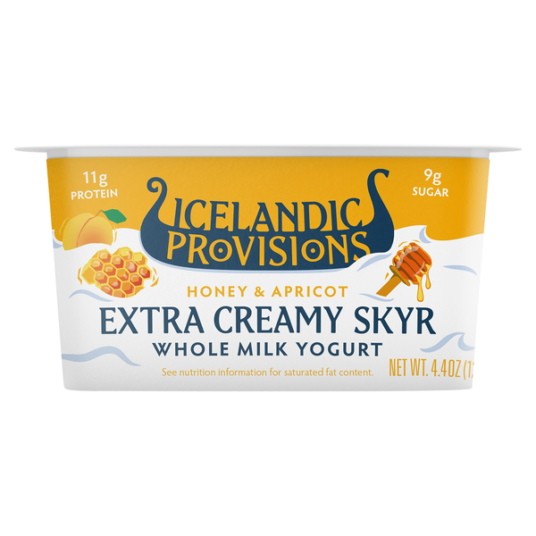 Icelandic Provisions Extra Creamy Whole Milk Honey Apricot Skyr Yogurt Cup