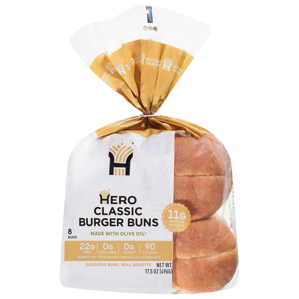 Hero Classic Burger Buns - 8ct