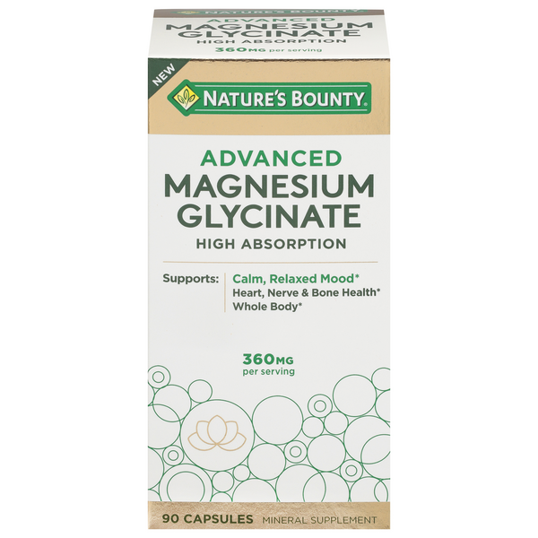 Save on Nature's Bounty Advanced Magnesium Glycinate 360 mg Capsules