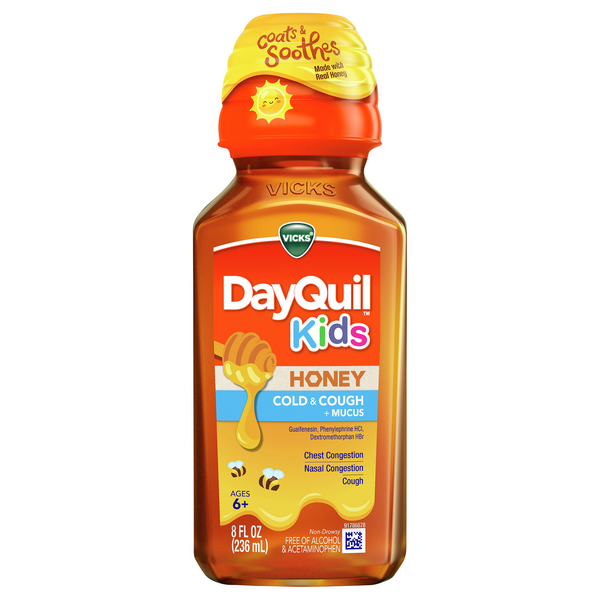 Save on Vicks DayQuil Kids Cold & Cough + Mucus Honey Ages 6+ Order