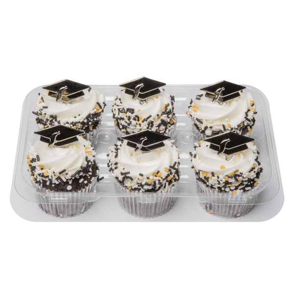 Stop & Shop Graduation Chocolate Cupcakes with Buttercream Icing - 6 ct
