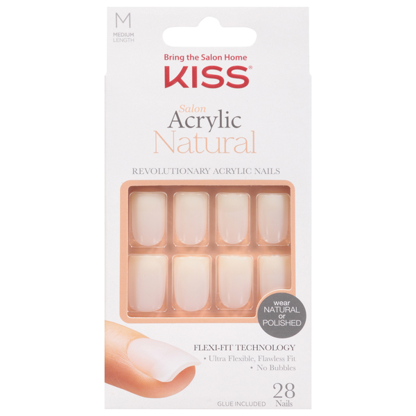 Kiss Salon Acrylic Natural Nails Medium Length