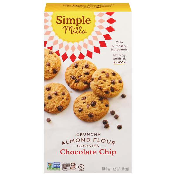 Simple Mills Gluten Free Crunchy Chocolate Chip Almond Flour Cookies