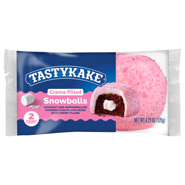 Tastykake Creme Filled Snowballs Snack Cakes - 2 ct