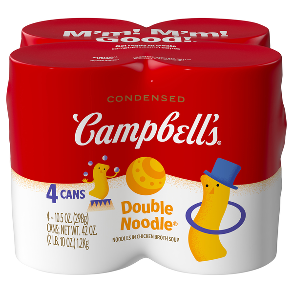 Campbell's Condensed Double Noodle in Chicken Broth Soup - 4 ct