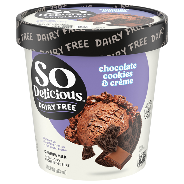 So Delicious Dairy Free Chocolate Cookies/Creme Cashewmilk Frozen Dessert