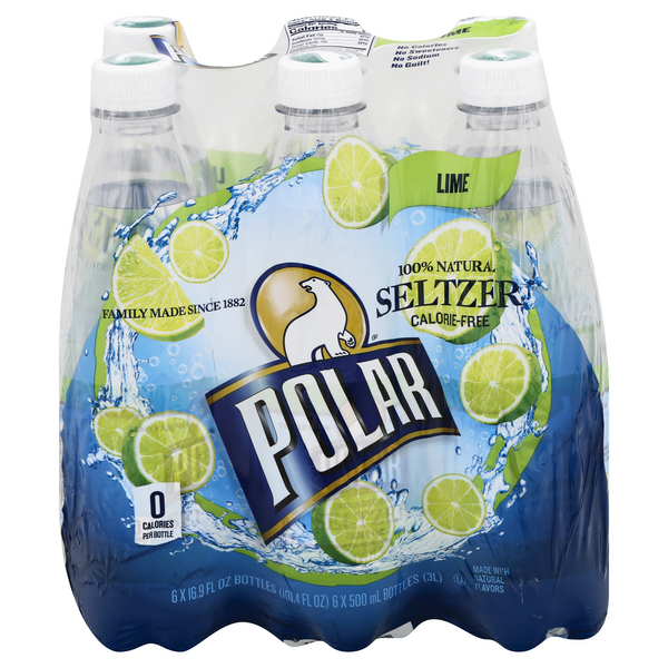 Polar Lime Seltzer Water - 6 pk