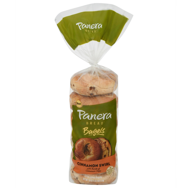 Panera Bread 10g Protein Bread Cinnamon Swirl Pre-Sliced Bagels - 6 ct