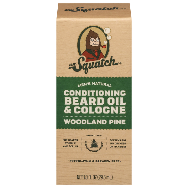 Dr. Squatch Men's Natural Woodland Pine Conditioning Beard Oil & Cologne