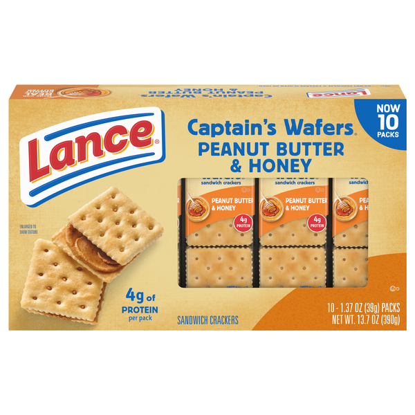 Lance Captain's Wafers Peanut Butter & Honey Sandwich Crackers - 10 ct
