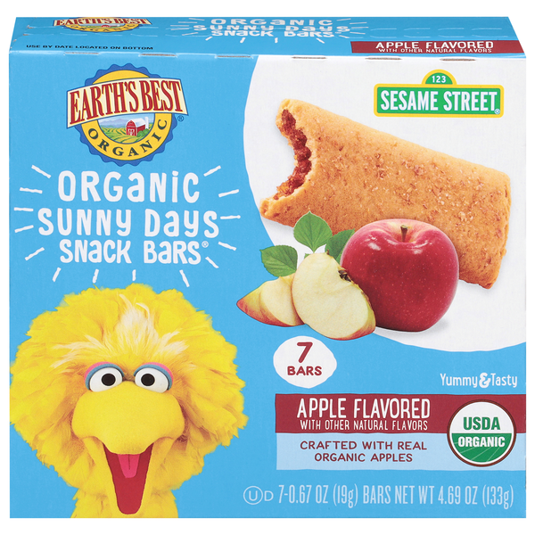 Earth's Best Organic Sesame Street Sunny Days Apple Snack Bars - 7 ct