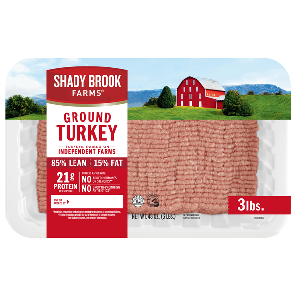 Shady Brook Farms Ground Turkey 85% Lean All Natural Family Pack Fresh
