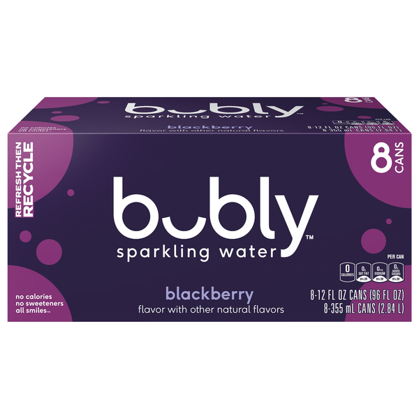 bubly Blackberry Sparkling Water - 8 pk