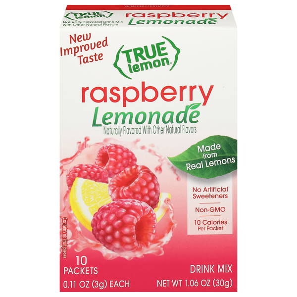 True Lemon Drink Mix Raspberry Lemonade Sweetened - 10 ct