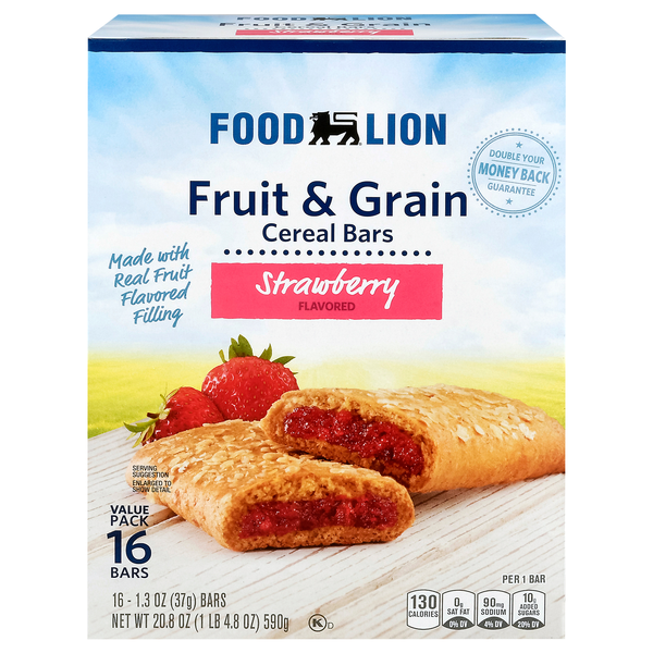 Food Lion Strawberry Fruit & Grain Cereal Bars - 16 ct