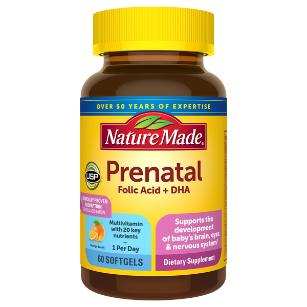 Nature Made Prenatal Multi + DHA 200 mg Dietary Supplement Softgels