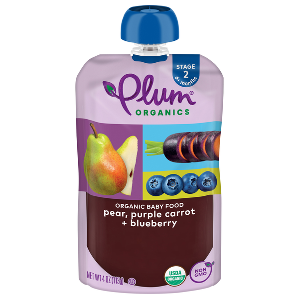 Plum Organics Stage 2 Baby Food Pear Purple Carrot + Blueberry
