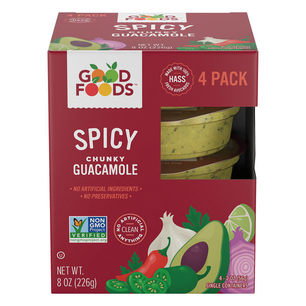 Save on Good Foods Spicy Guacamole Chunky Single Cups 4 ct Order