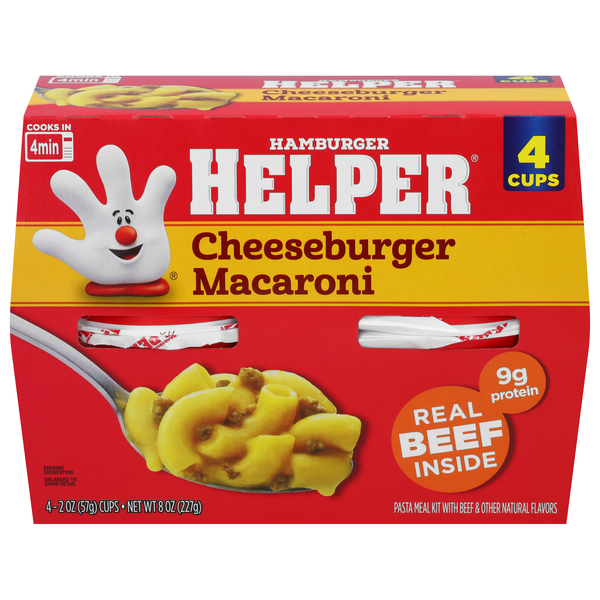Hamburger Helper Cheeseburger Macaroni Cups - 4 ct