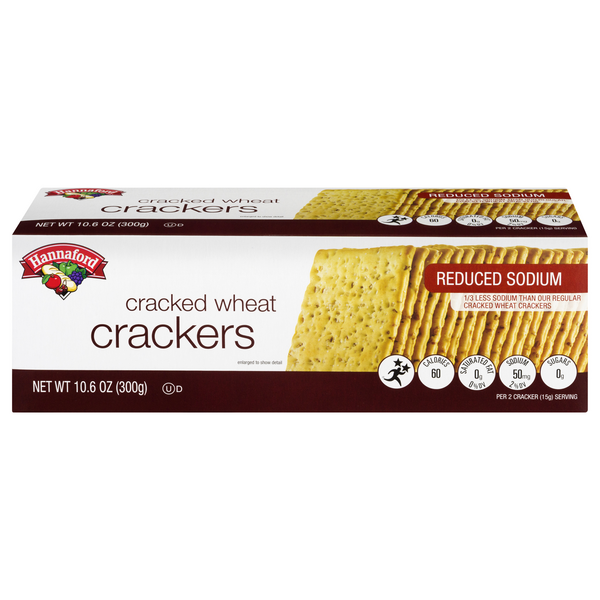 Hannaford Reduced Sodium Cracked Wheat Crackers