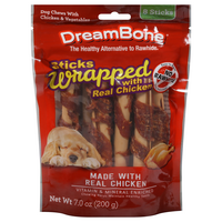 DreamBone Wrap Sticks Vegetable/Chicken Rawhide Free Mini Dog Chews - 8 ct