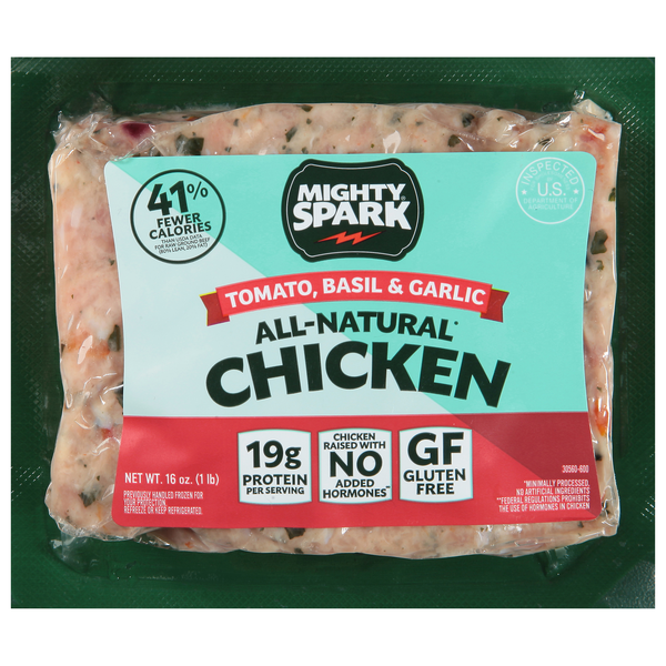 Mighty Spark All Natural Bruschetta Seasoned Ground Chicken