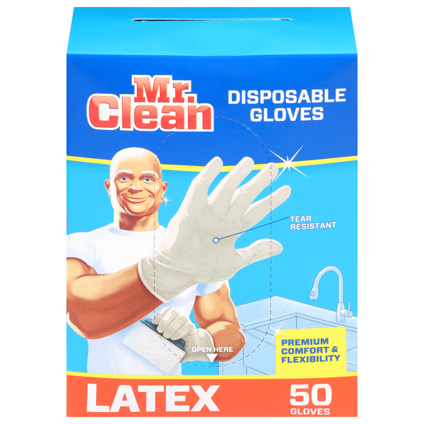 Mr. Clean Disposable Gloves Latex Lightly Powdered