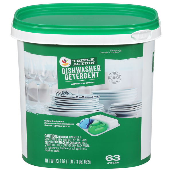 Our Brand Triple Action Advance Clean Dishwasher Detergent Packs - 63 ct