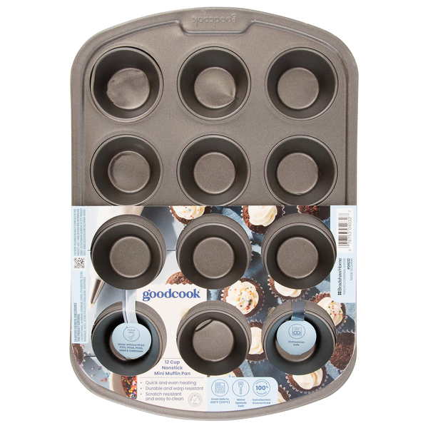 GoodCook Nonstick Mini Muffin Pan 12 Cup