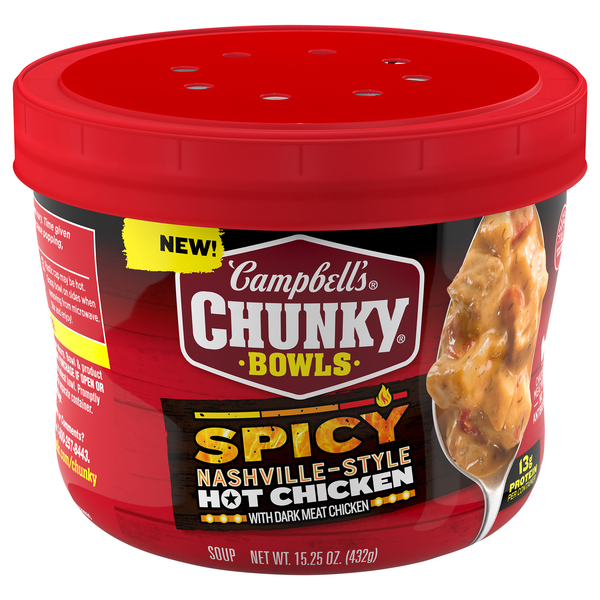 Campbell's Chunky Spicy Nashville-Style Hot Chicken Soup Microwavable Bowl