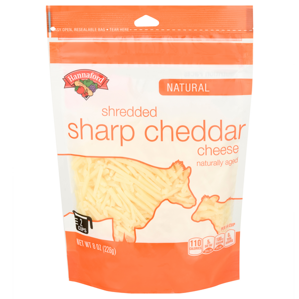 Hannaford Natural Shredded Sharp White Cheddar Cheese