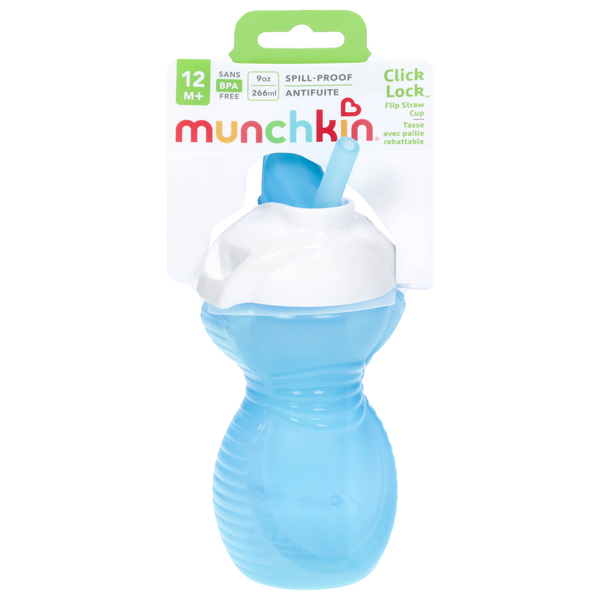 Munchkin Click Lock Flip Straw Cup 12+ months Blue
