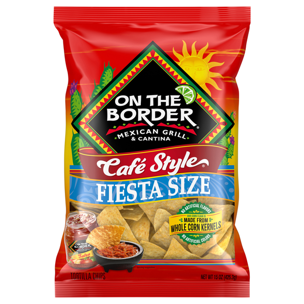 On The Border Cafe Style Tortilla Chips Fiesta Size