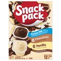 Snack Pack Sugar Free Chocolate & Vanilla Pudding Cups Family Pack - 12 ct