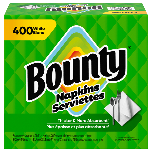 Bounty Napkins 1-Ply White