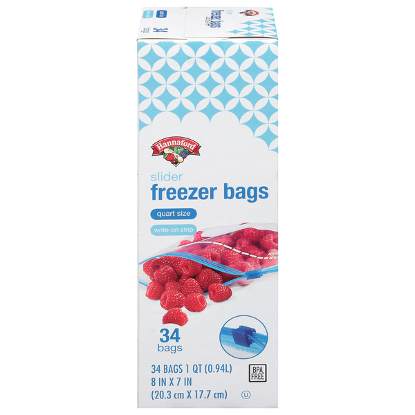 Hannaford Quart Size Slider Freezer Bags